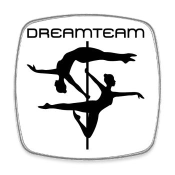 Duo Pole Dance Silhouette - Square fridge magnet - white - Front