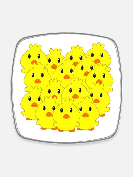 Poussins, Pâques, animaux pour enfants, poussins doux - Magnet carré - blanc