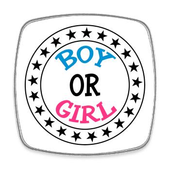 Boy or Girl - Magnet carré - blanc - Devant