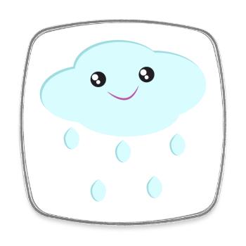 Cloud cute cloud kawaii style gift for kids - Square fridge magnet - white - Front