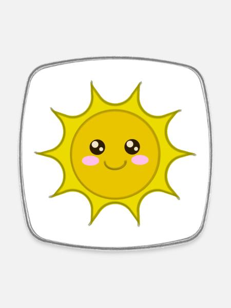 Sun, söpö söpö aurinko, aurinko, viileä vauvan paita - Nelikulmainen jääkaappimagneetti - valkoinen