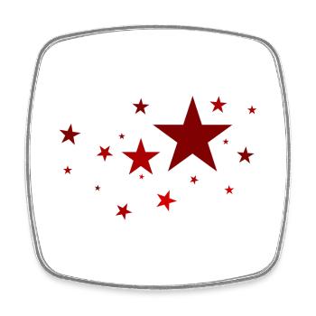 Étoiles en rouge - Magnet carré - blanc - Devant