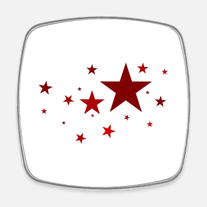 Stars in Red - Square fridge magnet - white