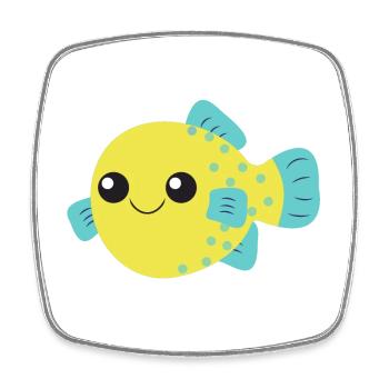 Kugelfisch, süßer niedlicher Fisch, Ozean, - Viereckiger Kühlschrankmagnet - Weiß - Vorne