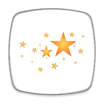 Sterne in Orange - Viereckiger Kühlschrankmagnet - Weiß - Vorne