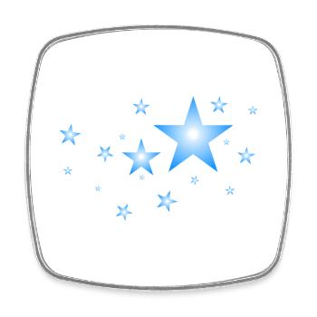 Sterne in Blau - Viereckiger Kühlschrankmagnet - Weiß - Vorne