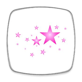 Sterne in Pink - Viereckiger Kühlschrankmagnet - Weiß - Vorne