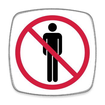 forbidden sign no people zone area pictogr - Square fridge magnet - white - Front