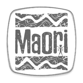 Maozi Tribal Print T-Shirt - Viereckiger Kühlschrankmagnet - Weiß - Vorne