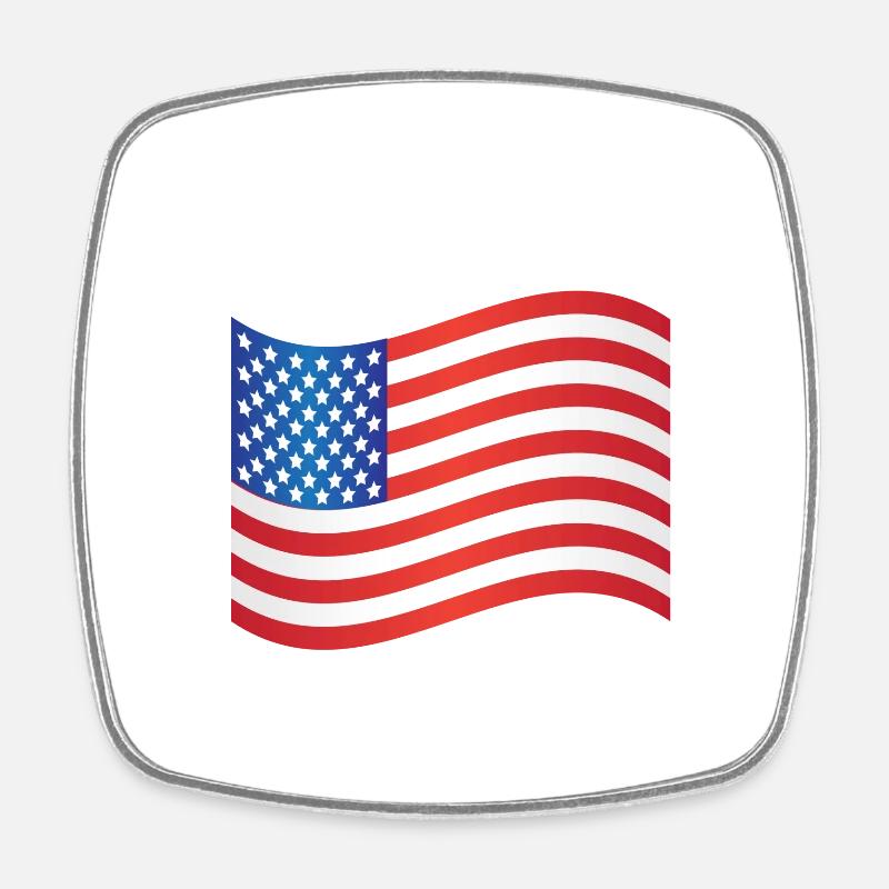 American Flag  - Square fridge magnet - white