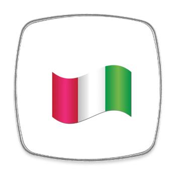  Italian Flag  - Square fridge magnet - white - Front