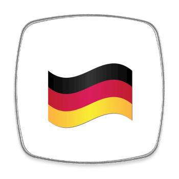Drapeau allemand - Magnet carré - blanc - Devant