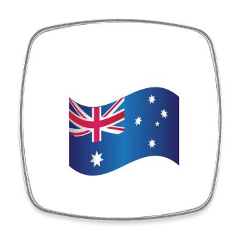 Australische Flagge - Viereckiger Kühlschrankmagnet - Weiß - Vorne