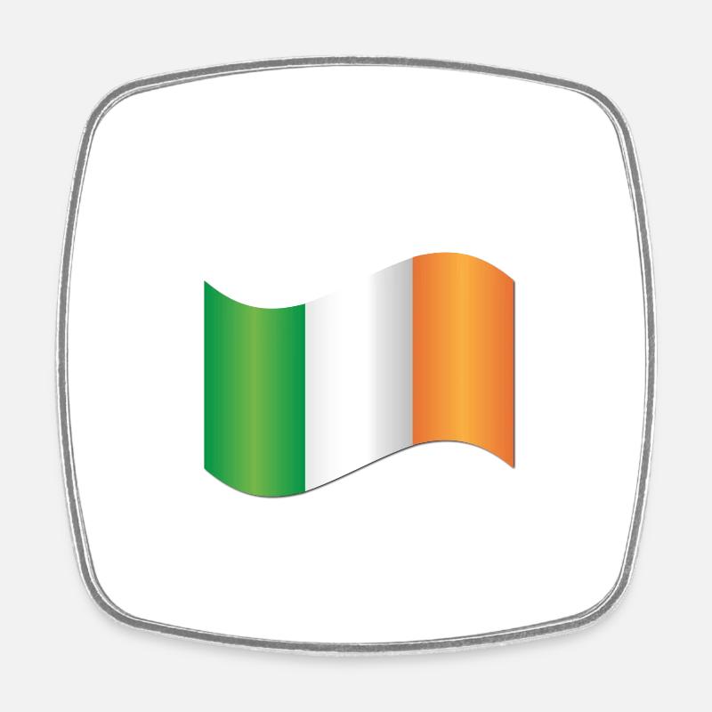 Irish Flag - Square fridge magnet - white