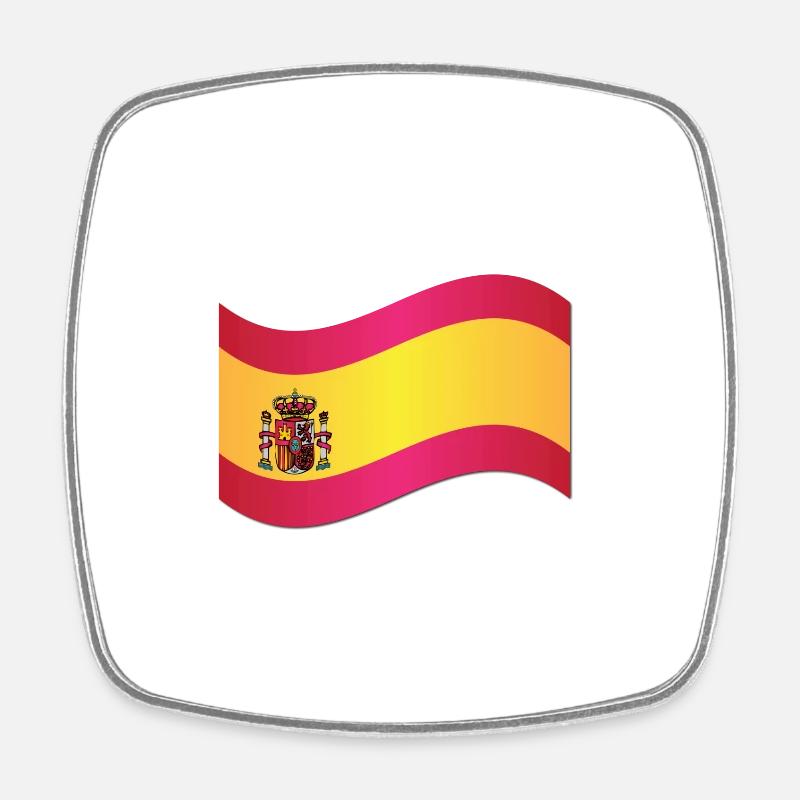 Spanish Flag  - Square fridge magnet - white
