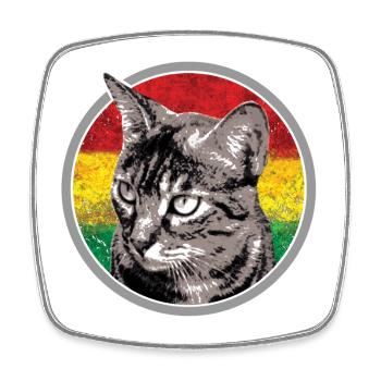 Reggae Cat - Square fridge magnet - white - Front
