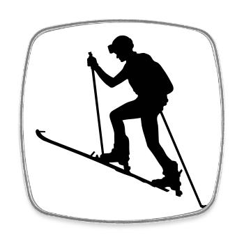 skialpinism - Magnet carré - blanc - Devant