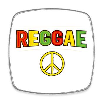 Reggae Peace Color Play Design - Square fridge magnet - white - Front