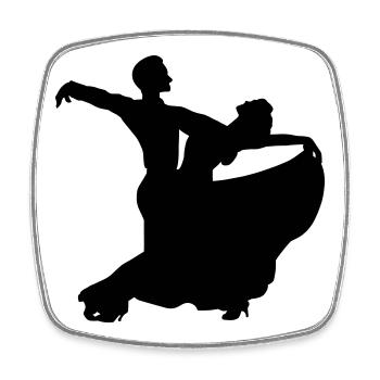 Ballroom Dancing - Square fridge magnet - white - Front