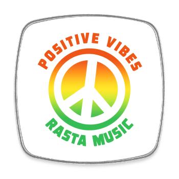 Positive Vibes Rastamusic Peace - Viereckiger Kühlschrankmagnet - Weiß - Vorne