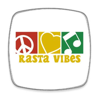 RASTA VIBES - Magnet carré - blanc - Devant