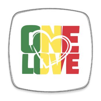 One Love Reggae Palette - Viereckiger Kühlschrankmagnet - Weiß - Vorne