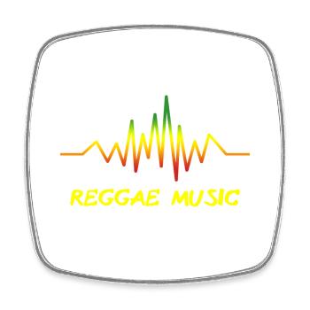 Reggae Sound Wave Design - Square fridge magnet - white - Front