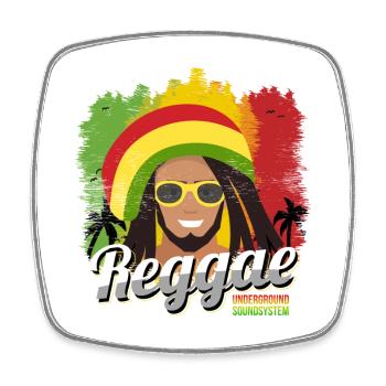 Portrait de l’ambiance reggae rasta - Magnet carré - blanc - Devant