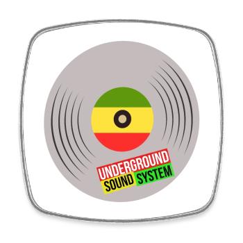Système sonore vinyle souterrain - Magnet carré - blanc - Devant