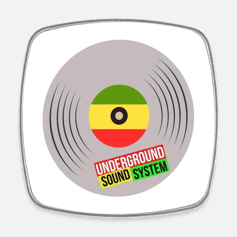 Système sonore vinyle souterrain - Magnet carré - blanc