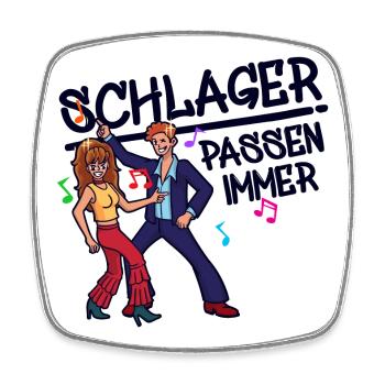 Schlagerparty Schlager Music Dancing Célébrez Dire - Magnet carré - blanc - Devant