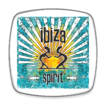 Ibiza Spirit Sonnenkunst Design - Viereckiger Kühlschrankmagnet - Weiß - Vorne