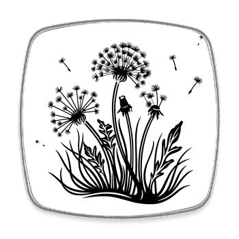 Löwenzahn, Pusteblume, dandelion - Viereckiger Kühlschrankmagnet - Weiß - Vorne