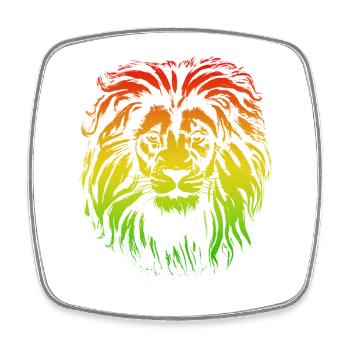 Lion Rainbow Underground Sound - Square fridge magnet - white - Front