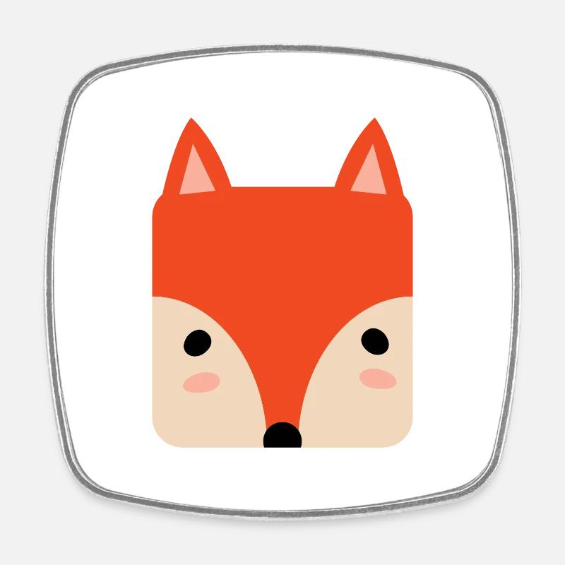 Fox - Square fridge magnet - white