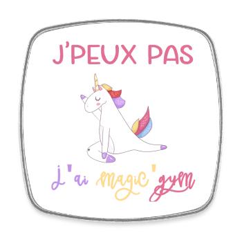 Magical Unicorn Gym Costume - Square fridge magnet - white - Front
