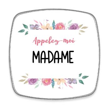 Florale Designbotschaft anpassbare Braut - Viereckiger Kühlschrankmagnet - Weiß - Vorne