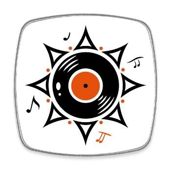 Sonne Schallplatte Sommer Musik Festival - Viereckiger Kühlschrankmagnet - Weiß - Vorne