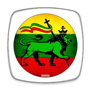 Löwe Judah Reggae Flagge - Viereckiger Kühlschrankmagnet - Weiß - Vorne