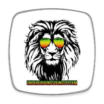 Lion Rainbow Sunglasses - Square fridge magnet - white - Front