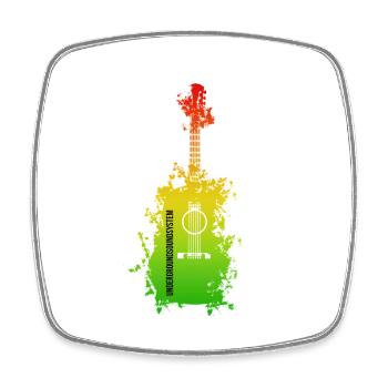Regenbogen Splatter Gitarre - Viereckiger Kühlschrankmagnet - Weiß - Vorne