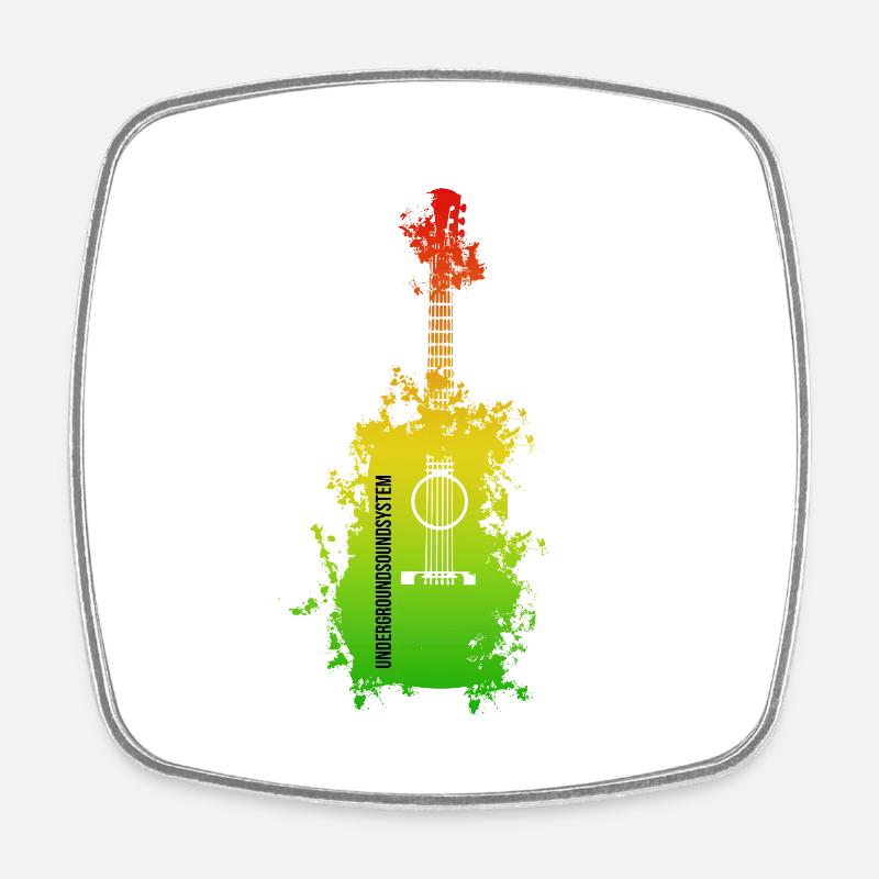 Rainbow Splatter Guitar - Square fridge magnet - white