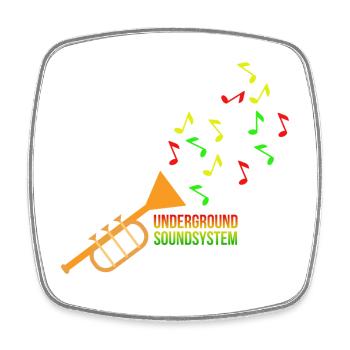 Underground Soundsystem Trumpet - Square fridge magnet - white - Front