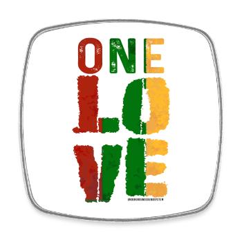One Love Reggae Ribbon - Square fridge magnet - white - Front