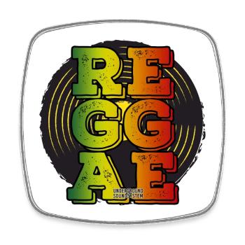 Reggae Neonfarben Logo - Viereckiger Kühlschrankmagnet - Weiß - Vorne