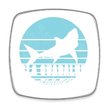 Isla Guadalupe Great White Shark Dives - Square fridge magnet - white - Front