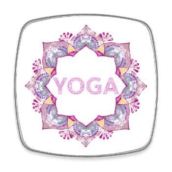 Yoga - Viereckiger Kühlschrankmagnet - Weiß - Vorne