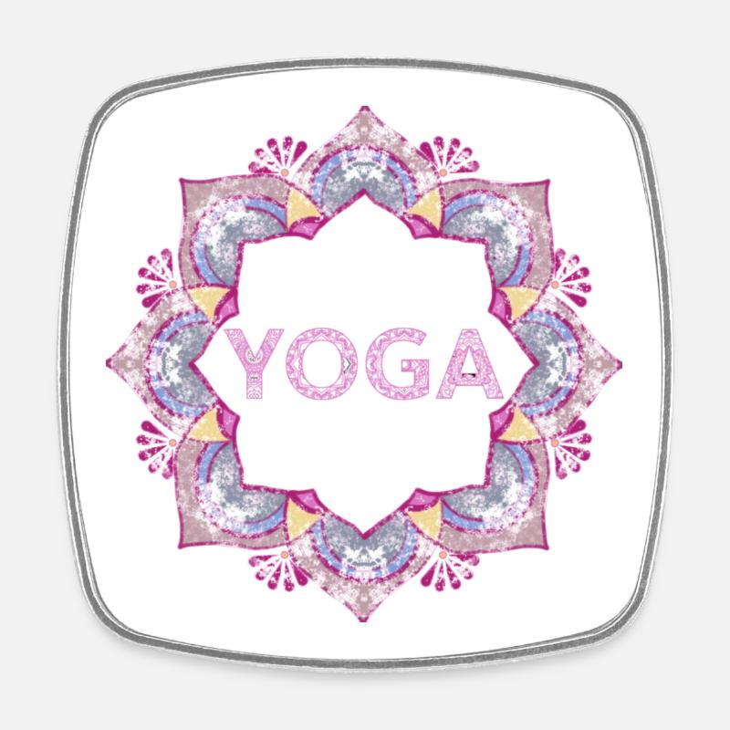Yoga - Viereckiger Kühlschrankmagnet - Weiß