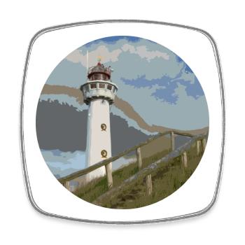 lighthouse - Square fridge magnet - white - Front