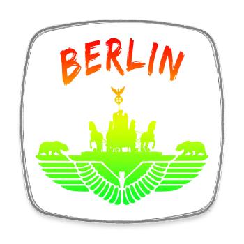 Berlin Design / Berliner Bär Brandenburger Tor - Magnet carré - blanc - Devant